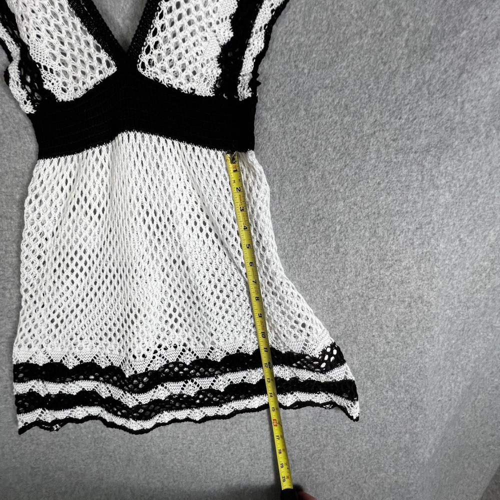 Crochet Mini Dress Swim cover up Small Boho Festival Beach Resortwear Vacation - Picture 3 of 7